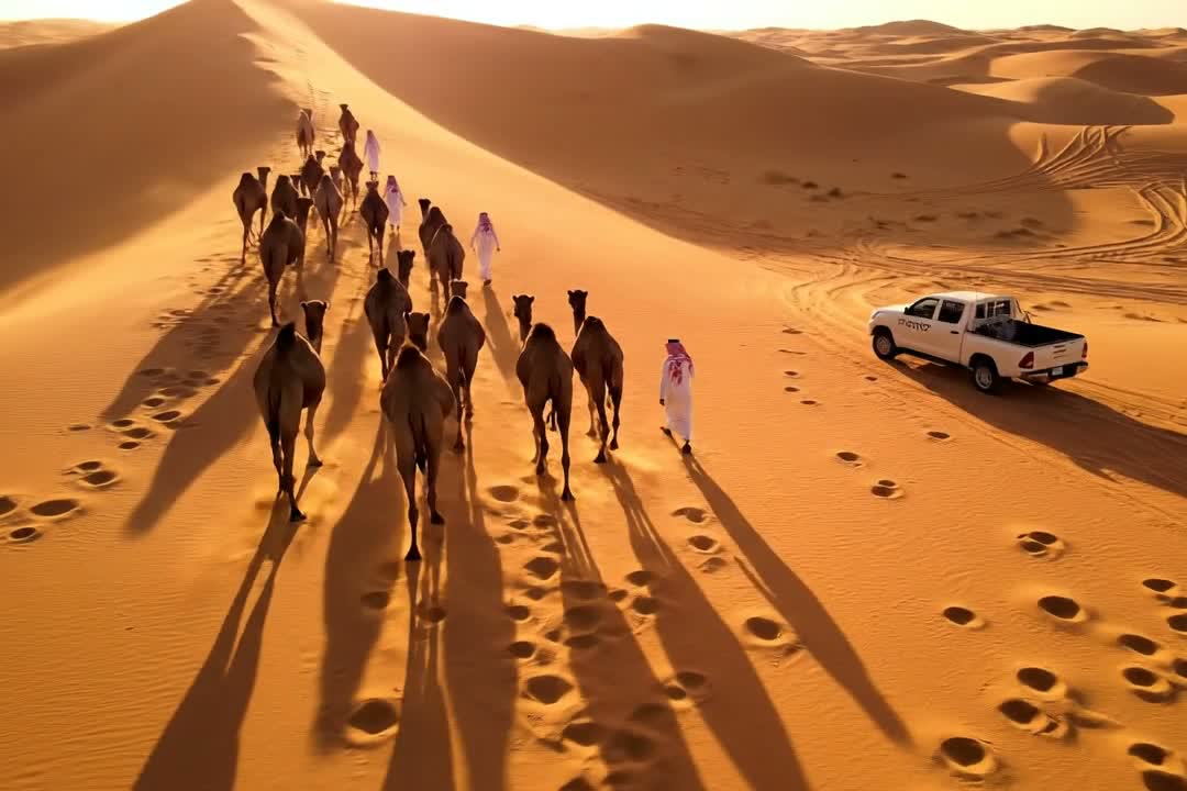 Camel herd and herder